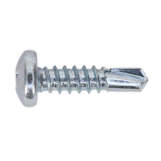 Self Drilling Screw 4.8 x 19mm Pan Head Phillips Zinc D7504N Pack of 100 Sealey Part No. SDPH4819