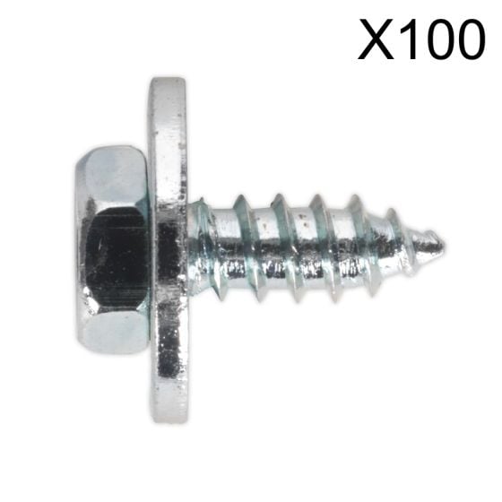 Acme Screw with Captive Washer #10 x 3/4" Zinc BS 7976/6903/B Pack of 100 Sealey Part No. ASW10