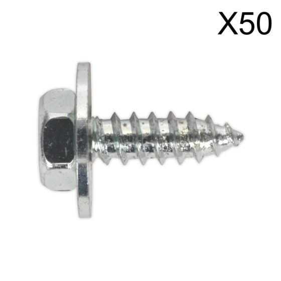 Acme Screw with Captive Washer #8 x 1/2" Zinc BS 7976/6903/B Pack of 50 Sealey Part No. ASW812