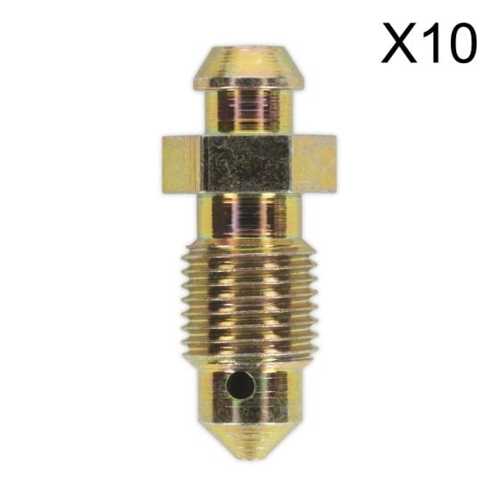 Brake Bleed Screw M10 x 30mm 1mm Pitch Pack of 10 Sealey Part No. BS10130