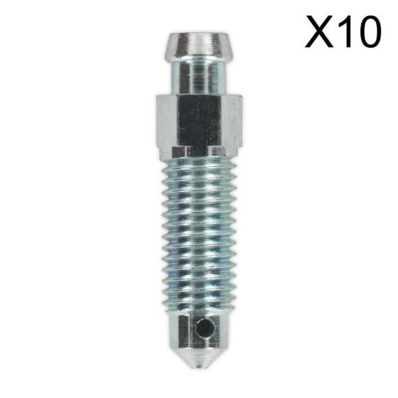 Brake Bleed Screw 1/4"UNF x 28mm 28tpi Long Pack of 10 Sealey Part No. BS1428