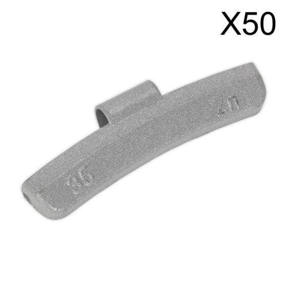 Wheel Weight 35g Hammer-On Plastic Coated Zinc for Alloy Wheels Pack of 50 Sealey Part No. WWAH35