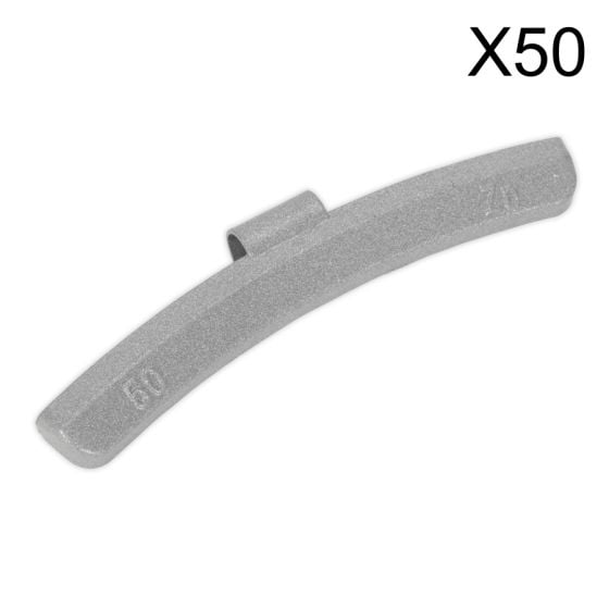 Wheel Weight 50g Hammer-On Plastic Coated Zinc for Alloy Wheels Pack of 50 Sealey Part No. WWAH50