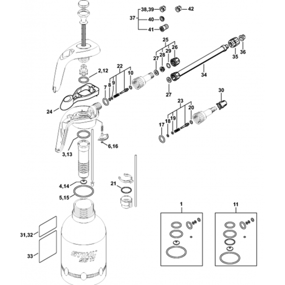 Pump, Nozzle Assembly for Stihl SG11, SG11 Plus Sprayer