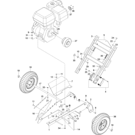 Frame  for Husqvarna SG13B Stump Grinder