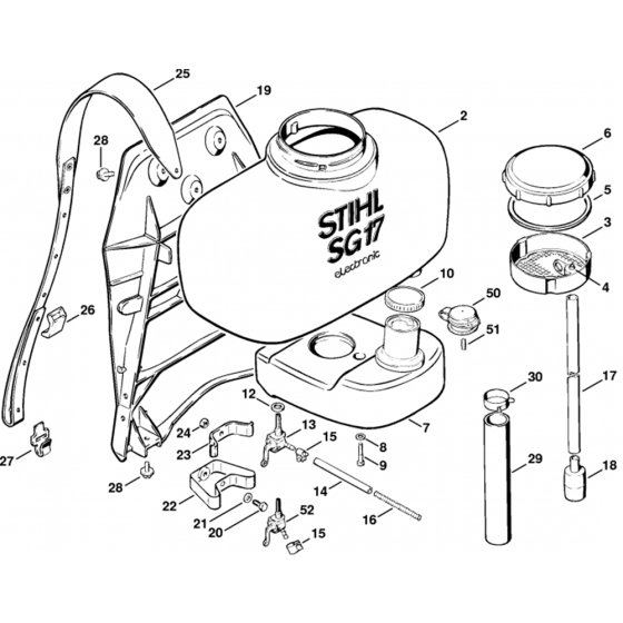 Container Tank Assembly for Stihl SG17, SG17L Sprayer