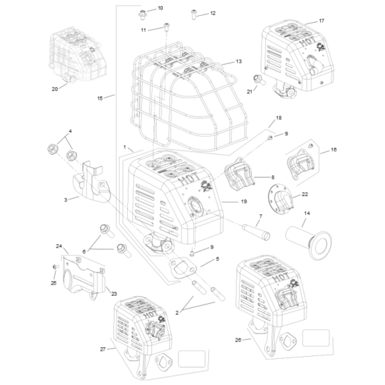 Exhaust for Kohler SH255 Engines