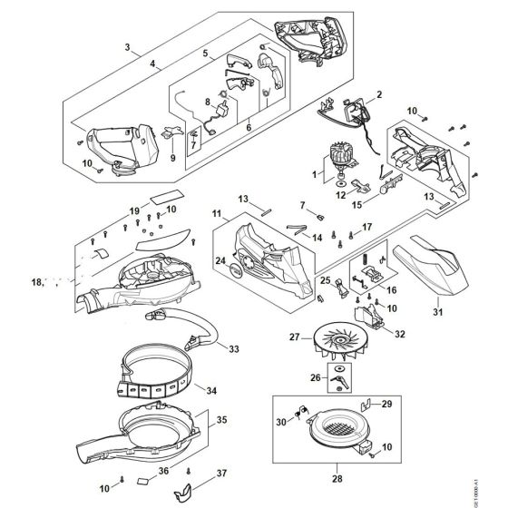 Spare Parts for Stihl SHA 56 Cordless Shredder Vacuum