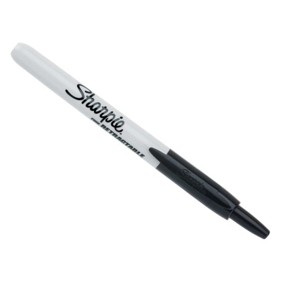 Retractable Fine Permanent Marker Black