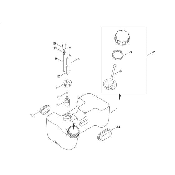 Fuel Tank for ECHO SHR-170SI Backpack Sprayer