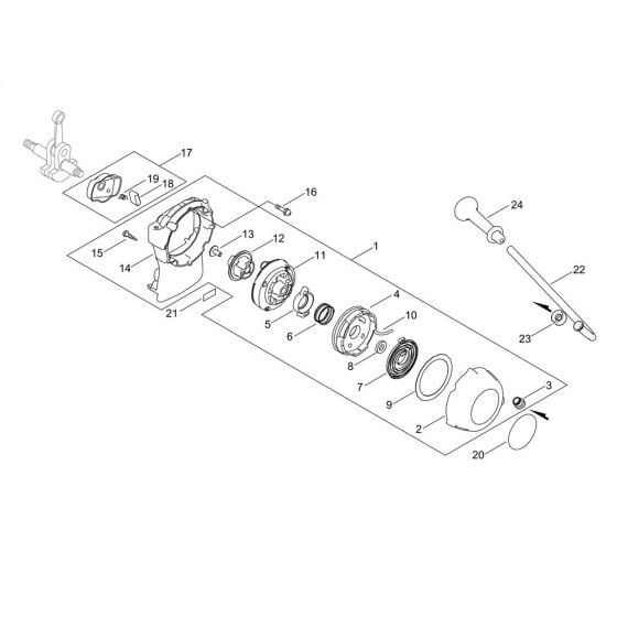 Recoil Starter, Pully for ECHO SHR-170SI Backpack Sprayer