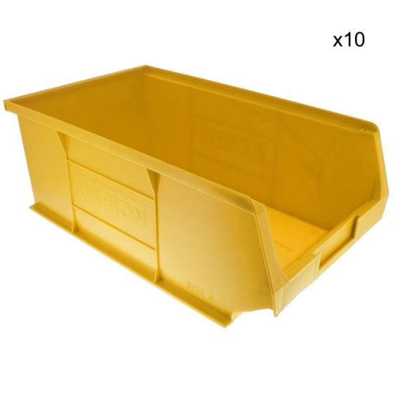 Yellow Plastic Wall Panel Storage Bins Size 4 