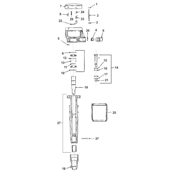 Cylinder for Sullair SK12 Breaker - 687802248