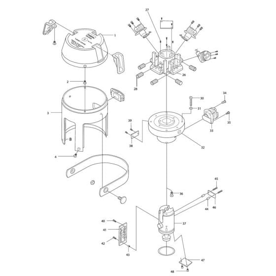 Upper Body Assembly for Makita SK204 Digital Measuring Tool