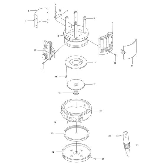 Lower Body Assembly for Makita SK204 Digital Measuring Tool