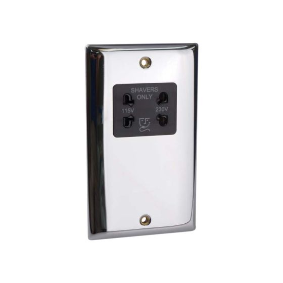 Dual Voltage Shaver Socket Chrome