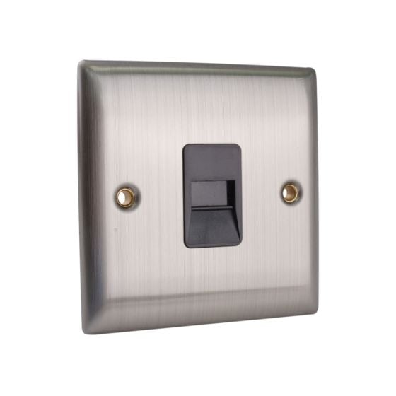 Master Telephone Outlet Brushed Steel