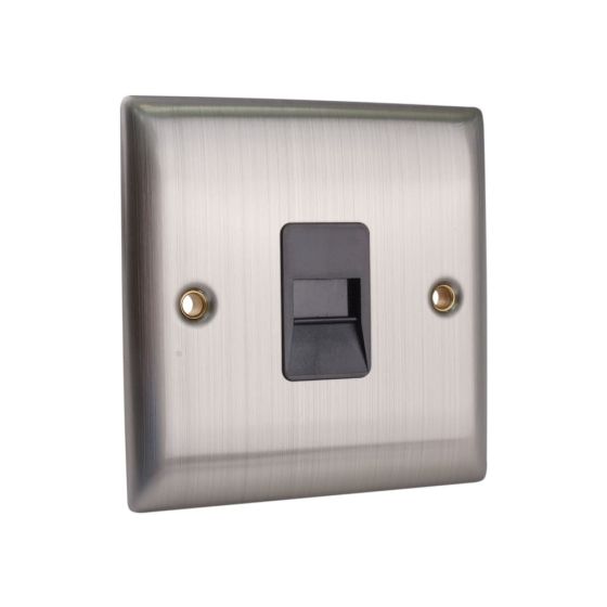 Secondary Telephone Outlet Brushed Steel