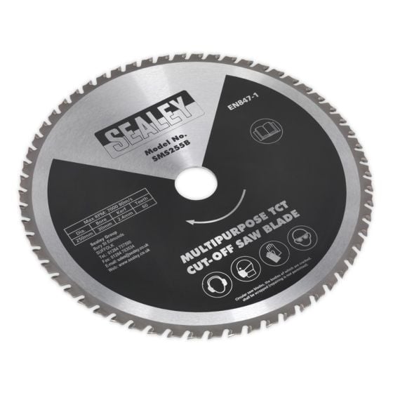 Multipurpose Cut-Off Saw Blade Dia.250 x 2.4mm/Dia.30mm 60tpu Sealey Part No. SMS255B