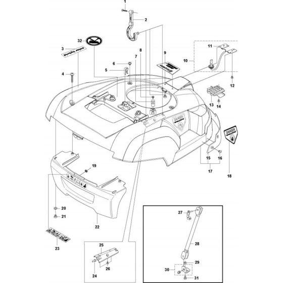 Cover Assembly for Husqvarna Automower Solar Hybrid