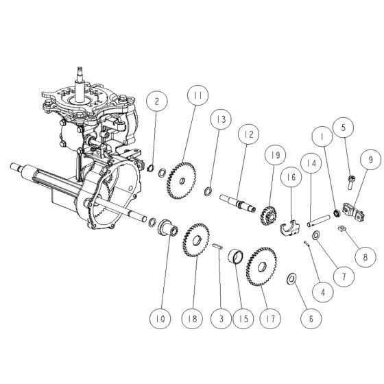 Transmission Assembly -2 for OREC SP1000 Mower