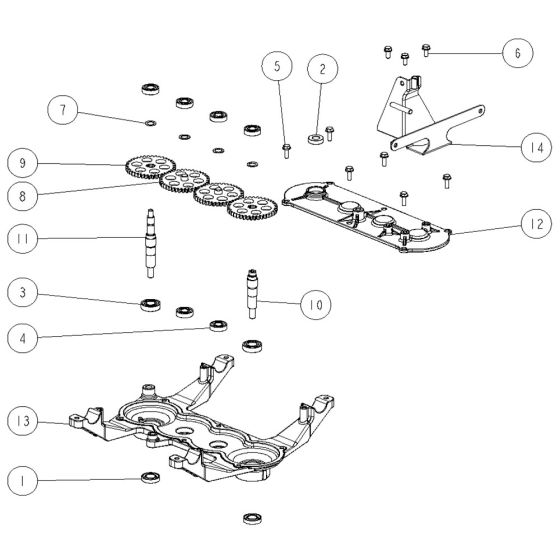 Gear Frame Assembly for OREC SP1000 Mower