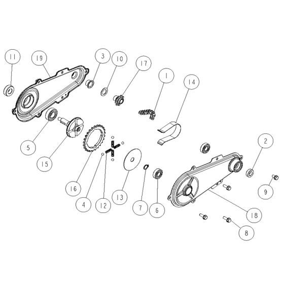 Drive Chain Case Assembly for OREC SP1000 Mower