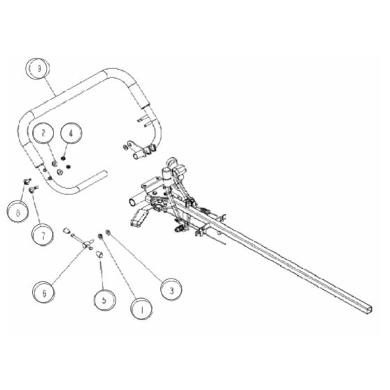 Handle Assembly -3 for OREC SP1000 Mower