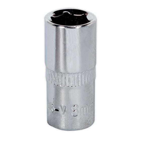 WallDrive Socket 8mm 1/4"Sq Drive Fully Polished Sealey Part No. SP1408