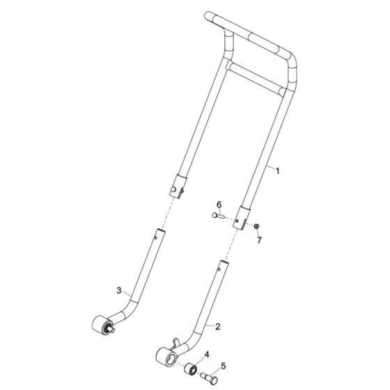 Split Handle Assembly for Belle PCLX 13/33 Forward Plate Compactor