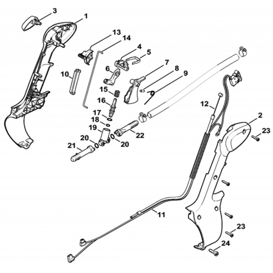 Control Handle Assembly for Stihl SR200 Mistblower