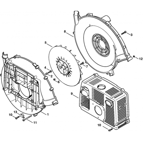 Fan Housing Assembly for Stihl SR 340, SR 420 Mistblowers