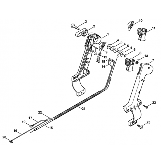 Control Handle Assembly for Stihl SR 340, SR 420 Mistblowers