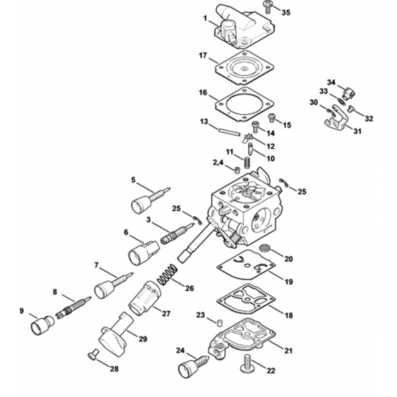 Carburettor Assembly for Stihl SR430, SR450 Mistblower