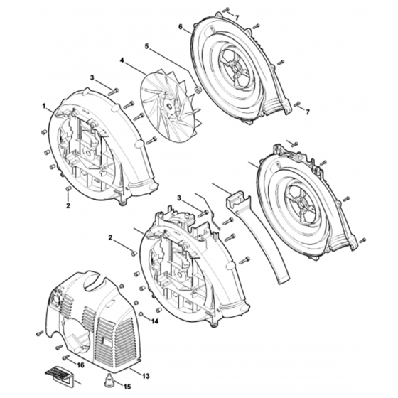 Fan Housing, Shroud Assembly for Stihl SR430-Z Mistblowers