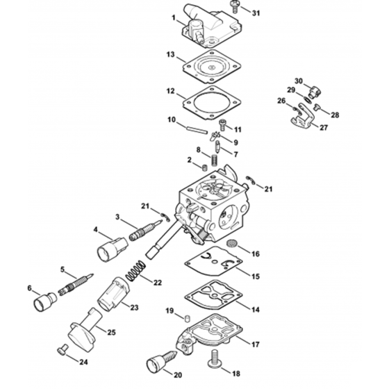 Carburettor Assembly for Stihl SR440 Mistblower