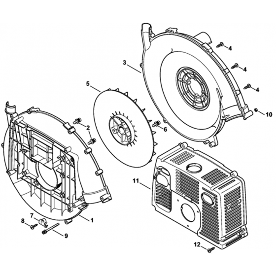 Fan Housing Assembly for Stihl SR 5600 D Mistblower