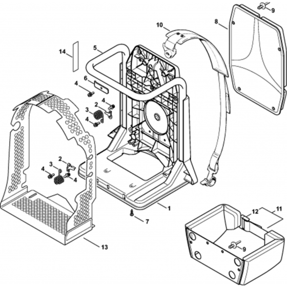 Backplate Assembly for Stihl SR 5600 D Mistblower