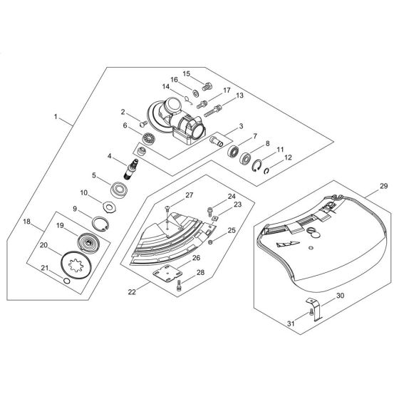 Gear Case, Shield for ECHO SRM-222ES/L Brushcutter