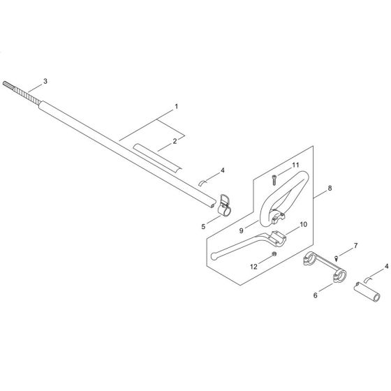 Main Pipe, Handle for ECHO SRM-222ES/L Brushcutter