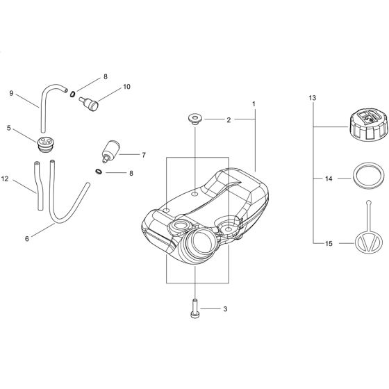 Fuel Tank for ECHO SRM-235ES/L Brushcutter