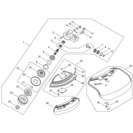 Gear Case, Shield for ECHO SRM-236/L Brushcutter