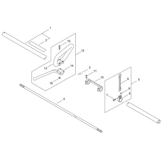 Main Pipe, Handle for ECHO SRM-236/L Brushcutter