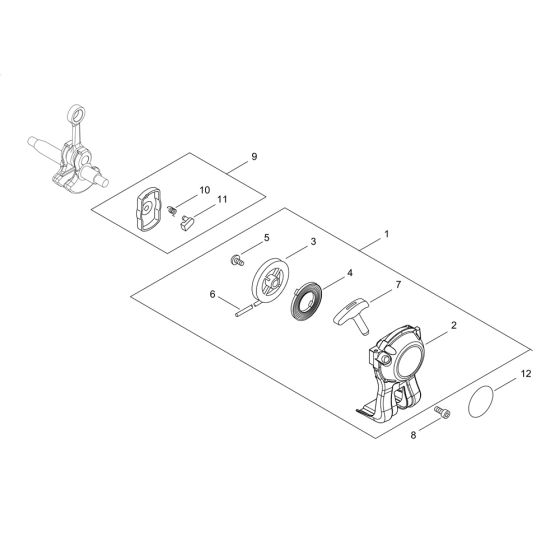 Recoil Starter, Pully for ECHO SRM-236/L Brushcutter