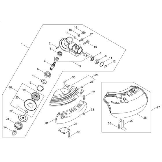 Gear Case, Shield for ECHO SRM-236ES/L Brushcutter