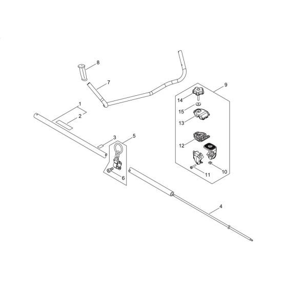 Main Pipe, Handle for ECHO SRM-236ES/U Brushcutter