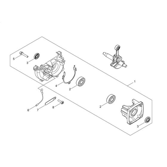 Crankcase for ECHO SRM-236ES/U Brushcutter