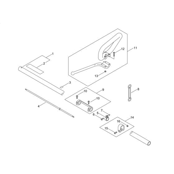 Main Pipe, Handle for ECHO SRM-236TES/L Brushcutter