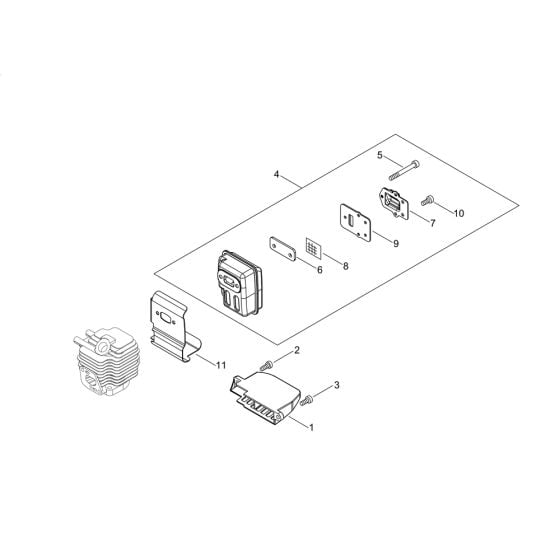 Muffler for ECHO SRM-236TES/L Brushcutter