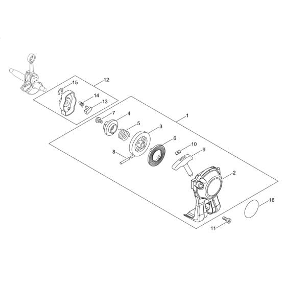 Recoil Starter, Pully for ECHO SRM-236TES/L Brushcutter